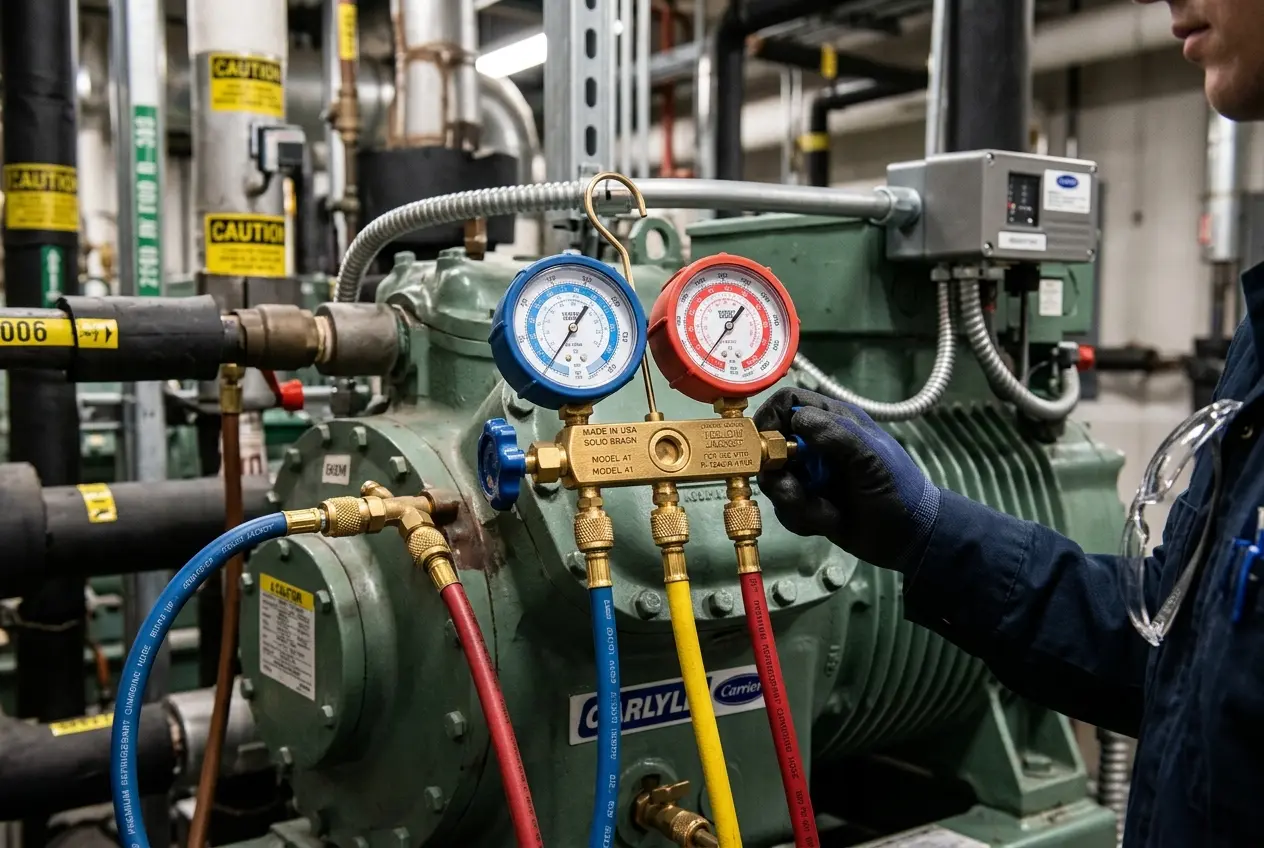 Commercial Manifold Gauges Pressure Check