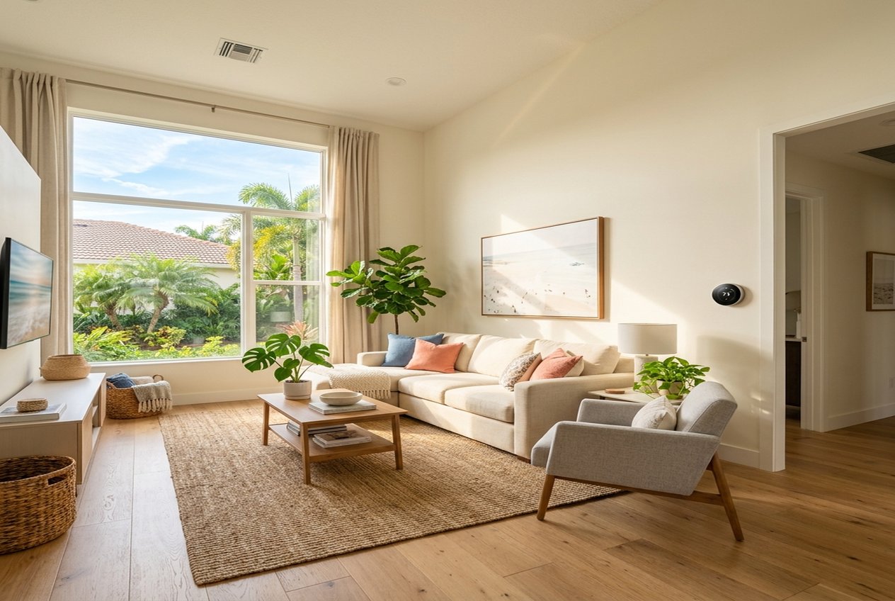 Comfortable residential Florida home interior cooled by AC
